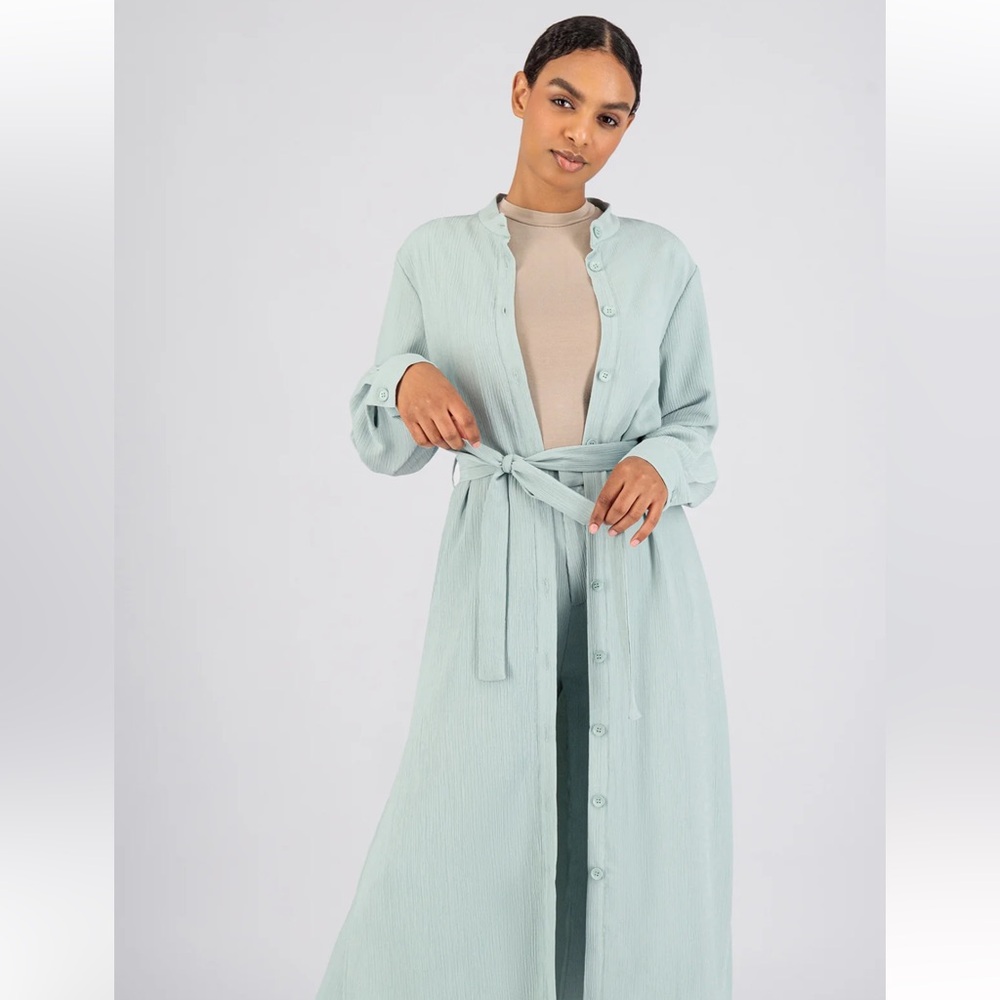 NWT Fares two piece textured shirt dress and pants small size (4-6) loose fit